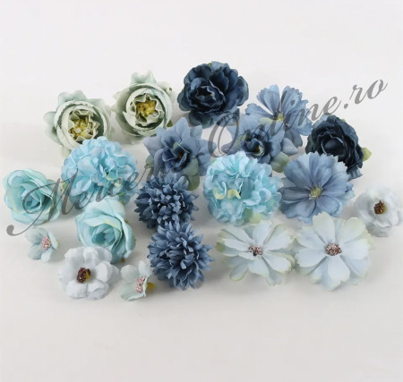 Aplicatii Flori Artificiale 3D, Blue (20bucati/set) Cod:3004