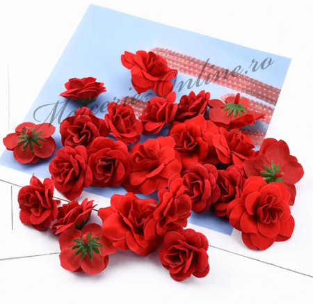 Aplicatii Flori Artificiale 3D tip Trandafiri, 3.5cm (10bucati/set) Cod:2984