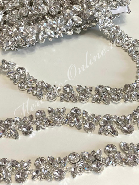 Banda Decorativa cu Cristale, Crystal, 3cm (la metru) Cod:2321 - Img 2