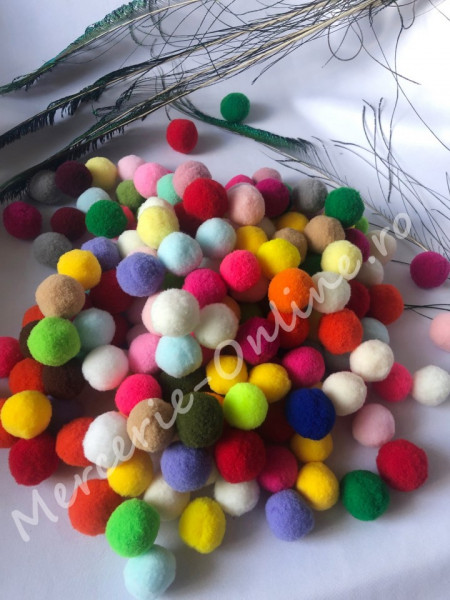 Ciucuri Pompom Multicolor, diametre disponibile 1cm/1.5cm/2cm/2.5cm/3cm, (100bucati/pachet) Cod:0993 - Img 3