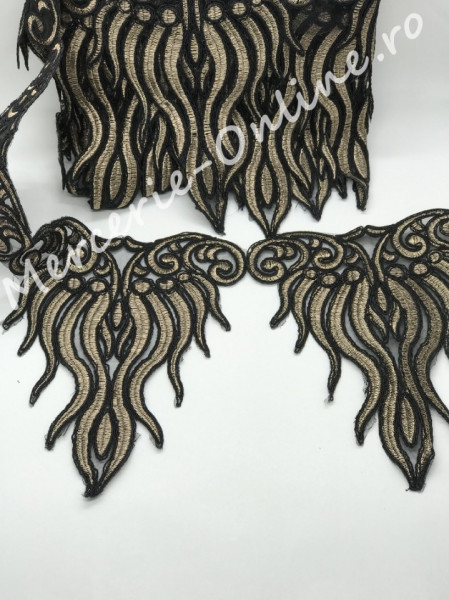 Dantela Brodata cu Lurex, cca 20cm, mai multe culori disponibile (la metru) Cod:0633