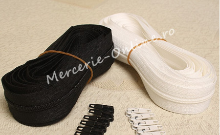Fermoare Metraj, spira 3 mm, (100yards/pachet+91cursori) Cod:0874