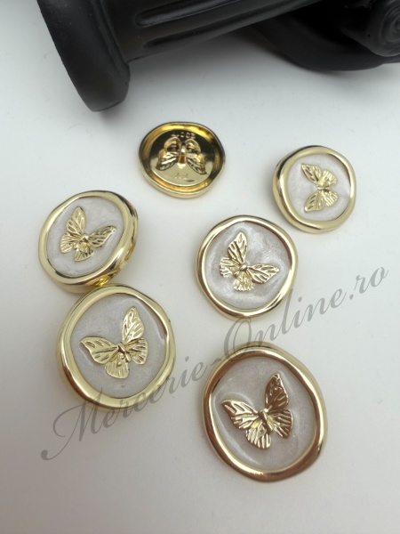 Nasturi Metalici cu Fluturi, 23mm (5bucati/set) Cod:3736 - Img 2