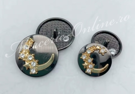 Nasturi Metalici cu Strasuri, 23mm (5bucati/set) Cod:4002 - Img 3