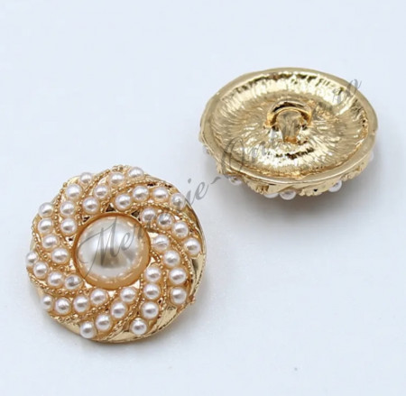 Nasturi Metalici Perla, 15mm, (10bucati/set) Cod:2767