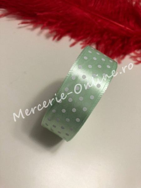 Panglica satin cu buline, latime 2.5cm, (23metri/rola) Cod:1246 - Img 2