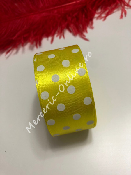 Panglica satin cu buline, latime 4cm, (23metri/rola) Cod:1247 - Img 5