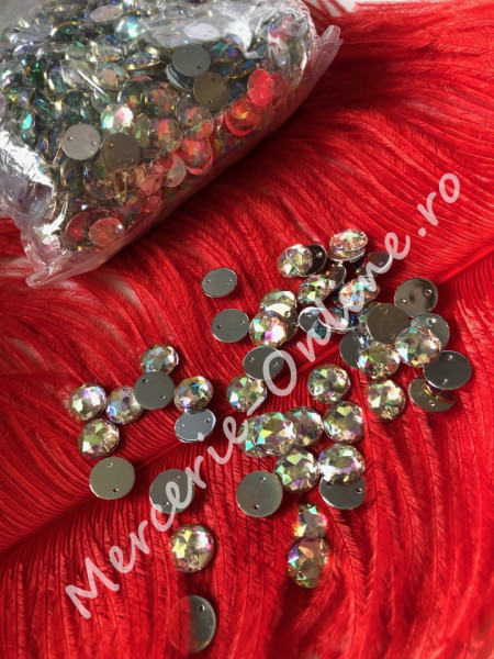Pietre de cusut acrylic cu aspect gen Swarovski, Crystal AB, mai multe marimi disponibile (200-2000bucati/pachet) Cod:1080 - Img 5