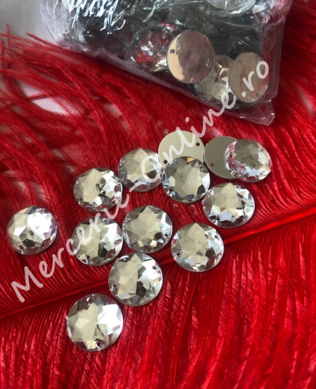 Pietre de cusut acrylic cu aspect gen Swarovski, Crystal, mai multe marimi disponibile (100-2000bucati/pachet) Cod:1081 - Img 7