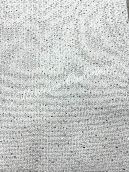 Stofa Tweed cu Paiete Fine Argintii, (la metru) Cod:3677 - Img 2