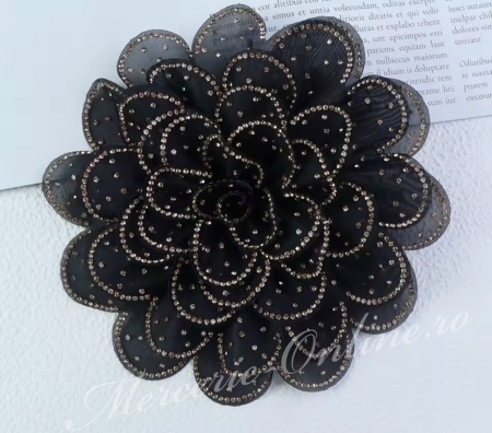 Aplicatie floare 3D cu Strasuri, cca 15cm, (la bucata) Cod:3436 - Img 3