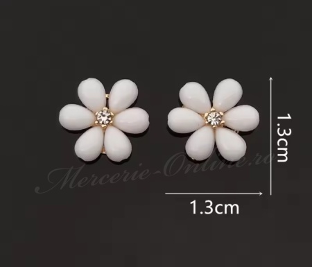 Aplicatie floare cu stras, 13mm (10bucati/pachet) Cod:3408 - Img 2