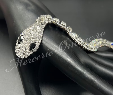 Aplicatie Sarpe cu Strasuri, 20.5x1cm (la bucata) Cod:3961 - Img 2