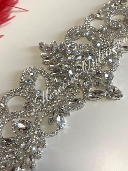 Aplicatie Termoadeziva cu Cristale, Crystal, 10x26cm (la bucata) Cod:2382 - Img 2
