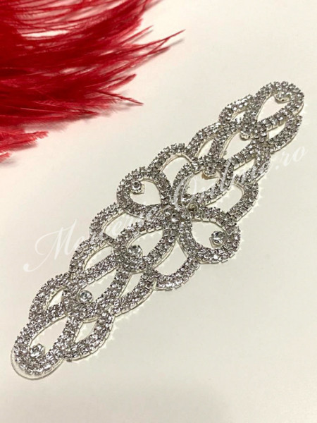 Aplicatie Termoadeziva cu Cristale, Crystal, 6x17cm (la bucata) Cod:2374