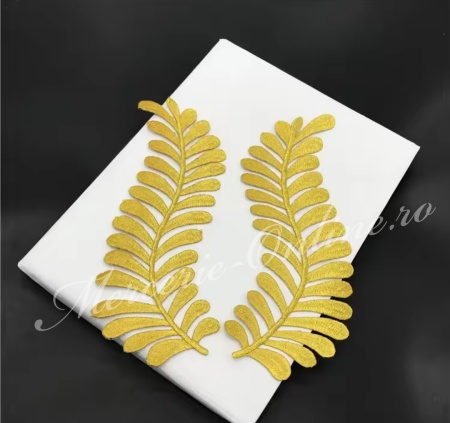 Aplicatie termoadeziva lurex, cca 19x7cm, (la pereche) Cod:3651 - Img 2