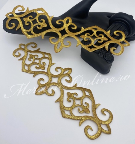 Aplicatie termoadeziva lurex, cca 20x6.5cm, (la bucata) Cod:3343