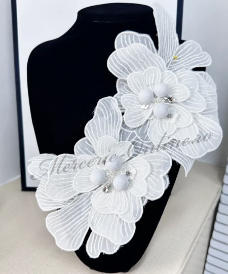 Aplicatie textila Flori tip brosa, 18x32cm (la bucata) Cod:3092 - Img 3