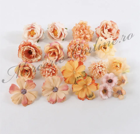 Aplicatii Flori Artificiale 3D, Somon (20bucati/set) Cod:3005