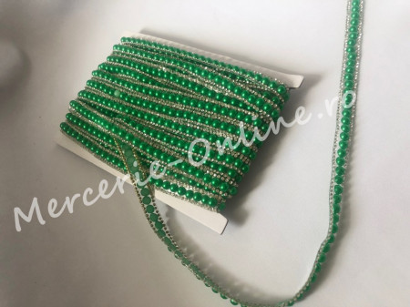 Banda termoadeziva perle si strasuri, latime cca 1cm (la metru) Cod:1090 - Img 2