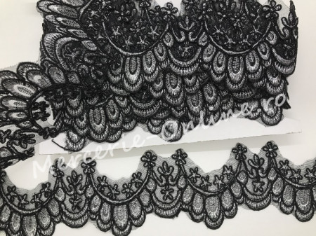 Dantela Brodata cu Lurex, cca 5cm (la metru) Cod:0676 - Img 2
