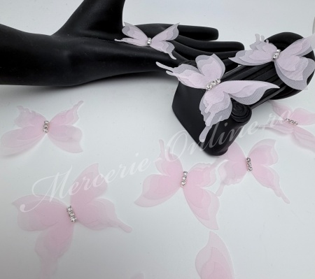 Fluturi Organza cu Stras, (la bucata) Cod:4136 - Img 2
