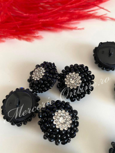 Nasturi Margele si Strasuri, 30mm, (2bucati/set) Cod:2418