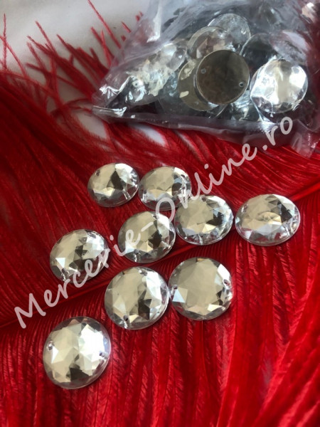 Pietre de cusut acrylic cu aspect gen Swarovski, Crystal, mai multe marimi disponibile (100-2000bucati/pachet) Cod:1081 - Img 8