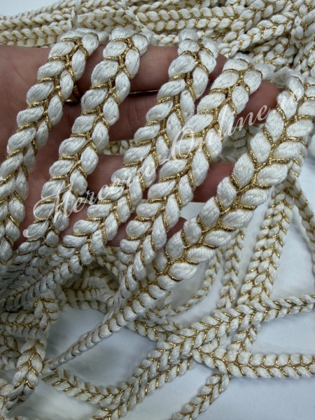 Snur Bumbac Impletit cu Lurex, 15mm, (la metru) Cod:3976 - Img 6