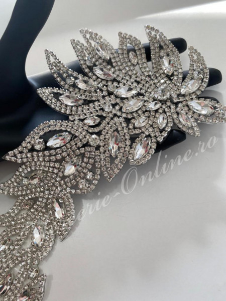 Aplicatie Termoadeziva cu Cristale, Crystal, 11.5x27cm (la bucata) Cod:2578 - Img 2