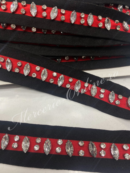 Banda pasmanterie cu Cristale, cca 4cm (la metru) Cod:2985 - Img 2