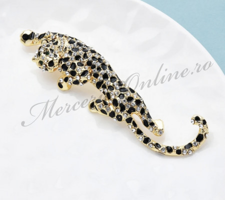 Brosa Leopard cu Strasuri, 10.4x2.6cm (la bucata) Cod:2724