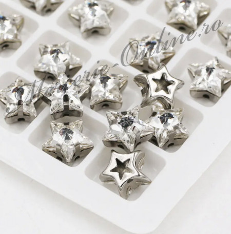 Cristale de cusut sticla forma stea, Crystal, 10mm (5bucati/pachet) Cod:2682