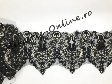 Dantela Brodata cu Lurex, cca 8cm (la metru) Cod:0677