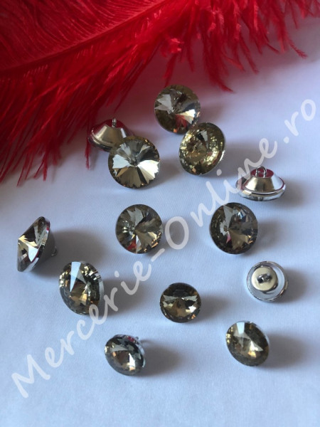 Nasturi Bijuterie pentru Tapiterie, Marimi 18mm/20mm/25mm/30mm, Crystal, (la bucata) Cod:1049 - Img 3