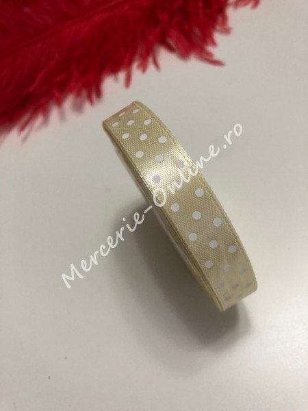 Panglica satin cu buline, latime 1.2cm, (23metri/rola) Cod:1243 - Img 2