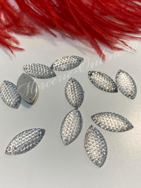Pietre de cusut acrylic, Crystal, 12x24mm (10bucati/pachet) Cod:2555