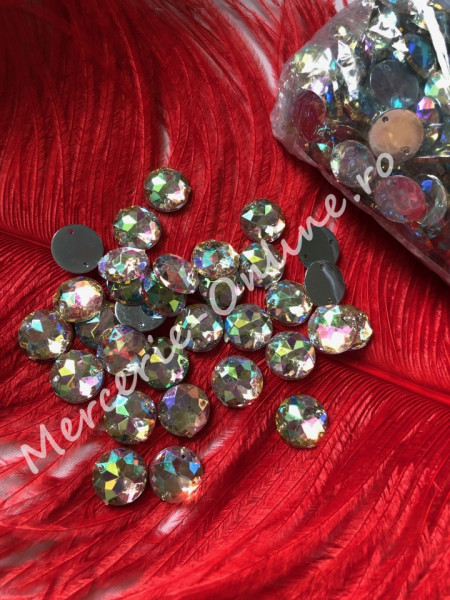 Pietre de cusut acrylic cu aspect gen Swarovski, Crystal AB, mai multe marimi disponibile (200-2000bucati/pachet) Cod:1080 - Img 7