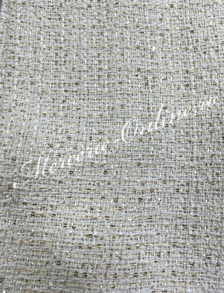 Stofa Tweed cu Paiete Fine Aurii, (la metru) Cod:3676 - Img 2