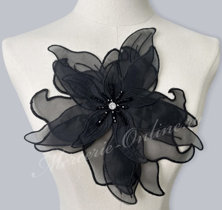 Aplicatie Brodata Floare 3D cu Margele, 24cm (la bucata) Cod:3135 - Img 3