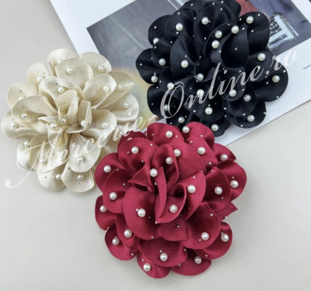 Aplicatie floare 3D cu Perle si Strasuri, cca 13cm, (la bucata) Cod:2991