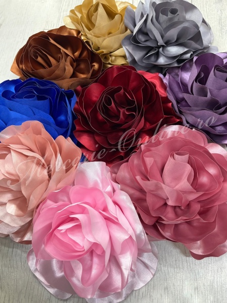 Aplicatie floare 3D Satin, cca 20cm, (la bucata) Cod:3553