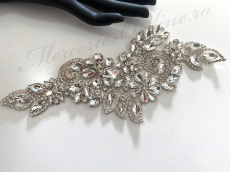 Aplicatie Termoadeziva cu Cristale, Crystal, 10.5x22.5cm (la bucata) Cod:2579 - Img 2