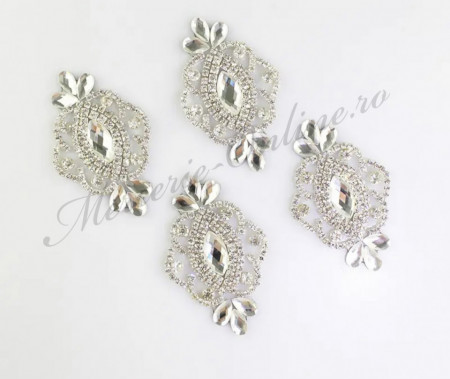 Aplicatie Termoadeziva cu Cristale, Crystal, 4.3x7.3cm(la bucata) Cod:2667 - Img 2