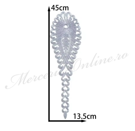 Aplicatie termoadeziva lurex, cca 45x13.5cm, (la bucata) Cod:3631