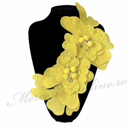 Aplicatie textila Flori tip brosa, 18x32cm (la bucata) Cod:3092 - Img 2