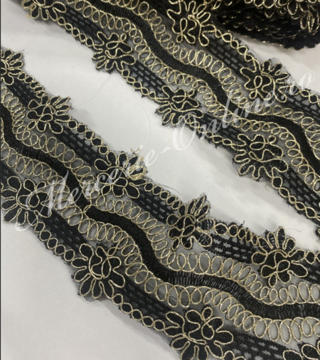 Dantela Brodata cu lurex, cca 8cm (la metru) Cod:0596