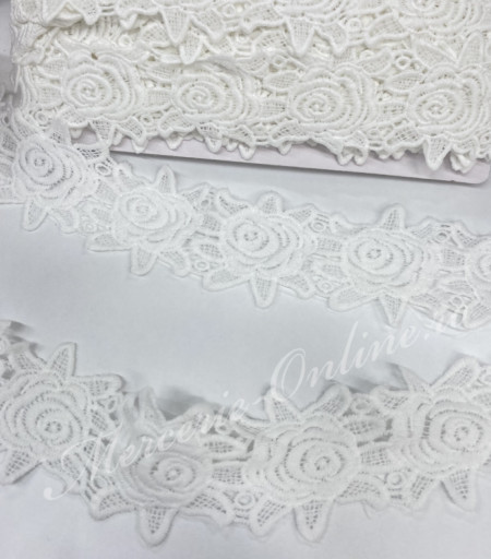 Dantela Bumbac Flori, cca 6cm (la metru) Cod:2735