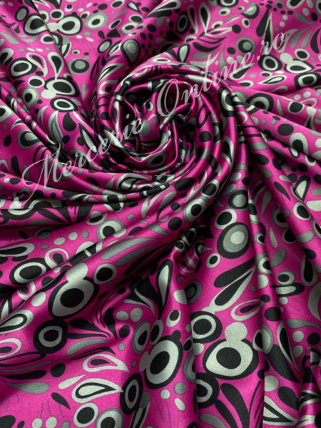 Material textil Satin Elastic Imprimat, 1.50m (la metru) Cod:1641 - Img 2