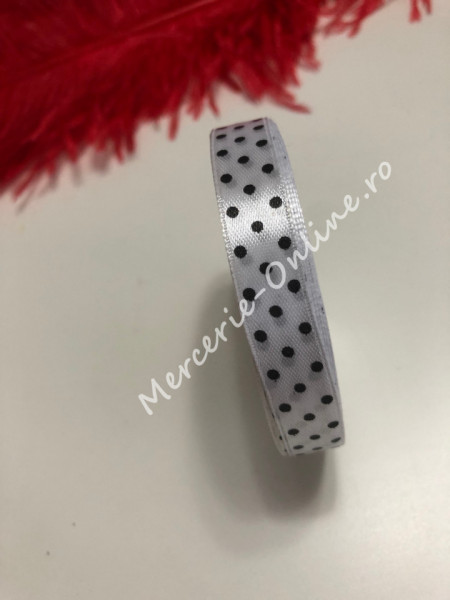 Panglica satin cu buline, latime 1.2cm, (23metri/rola) Cod:1243 - Img 3